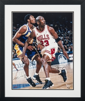 Michael Jordan and Kobe Bryant Dual Signed 16x20 Framed Photo (UDA)
